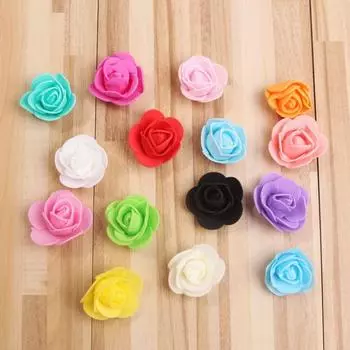 10/50/100 шт. 3 см пенопластовая роза для медведя искусственные цветы Diy подарочная коробка свадебные декоративные рождественские украшения для дома 20 цветов 10Pcs