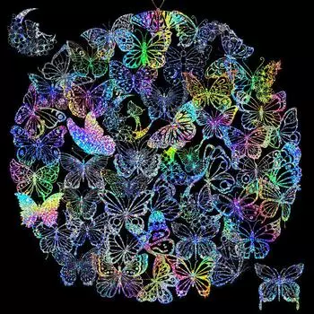 10/50/100 шт. прозрачные лазерные наклейки-бабочки, голографические наклейки для водяной чашки, ноутбука, скрапбукинга, дневника, наклейки 10pcs