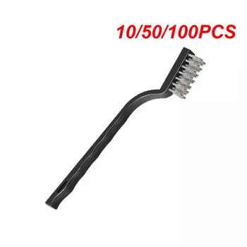 10/50/100 шт. Щетка из нержавеющей стали, прочная, эффективная, для очистки, проволока из нержавеющей стали + ABS, удобная ручка, 12 г, высокое качество