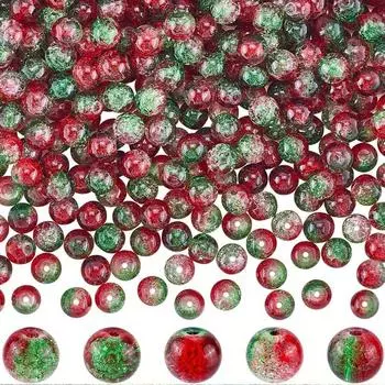 10/50/100 шт. Стеклянный материал Творческая личность Красные бусины Прозрачные треснувшие шарики Изготовление ювелирных изделий Браслеты Ожерелья Серьги DIY Craft Bead 10pcs разноцветный