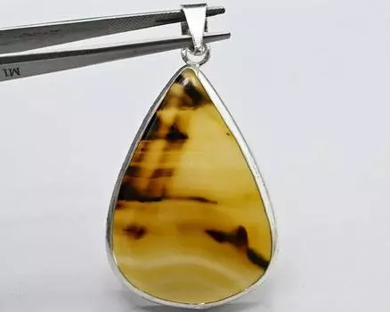 10.50 ct 925 Silver Pendant Montana Agate - Handcrafted Gemstone Necklace