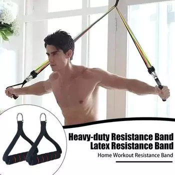 10-50 фунтов Эспандер Тяжелая Тканая Ручка Карабин Наращивание Мышц Силовые Тренировки 3