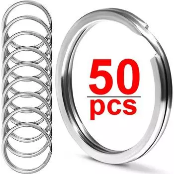 10-50 шт. 25/30 мм брелоки из нержавеющей стали круглые плоские разъёмные кольца брелок для изготовления ювелирных изделий полированный брелок DIY фурнитура 10pcs