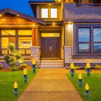 10/50 шт. 4,5-дюймовый пластиковый фонарь универсальный для сада, двора, газона, патио, дорожки 10pcs чёрный