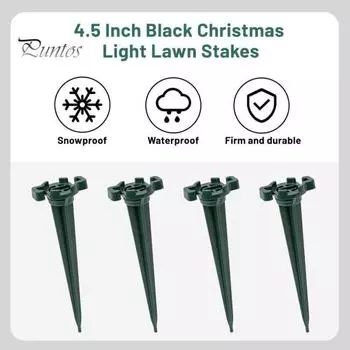 10/50 шт. 4,5-дюймовый пластиковый колышек для освещения, универсальный, для наружного сада, двора, газона, патио, дорожки, дорожки, C7 C9, рождественский праздничный светильник, наземный колышек 10pcs чёрный