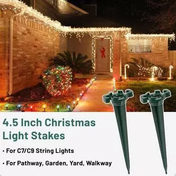 10/50 шт. 4,5-дюймовый пластиковый фонарь универсальный для наружного использования, сада, двора, газона, патио, дорожки, дорожки C7 10pcs чёрный