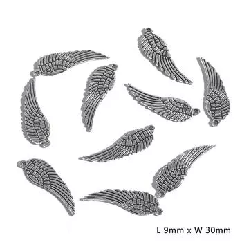 10-50 шт античное серебро цинковый сплав крылья кулон бусины для изготовления ювелирных изделий своими руками аксессуары 9x30mm 10pcs серебряный