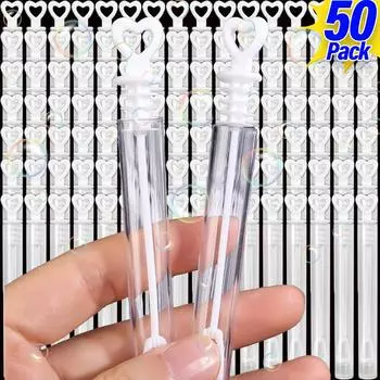 10-50 шт. Бутылка для мыльных пузырей в форме сердца с надписью «Любовь», мини-прозрачная мыльная палочка, трубка для дня рождения, свадьбы, подарков, детских игрушек, семейных устройств для создания пузырей на открытом воздухе 10PCS