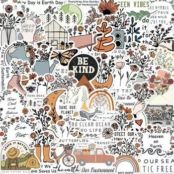 10/50 шт ins Цветочное искусство Мотивационные наклейки Защита окружающей среды Граффити Наклейки для DIY Чемодан Ноутбук Скейтборд Мотоцикл Велосипед Наклейка 10pcs