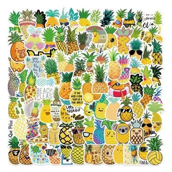 10/50 шт. милые мультяшные наклейки с ананасом, граффити, наклейки для DIY, багажа, ноутбука, скейтборда, мотоцикла, велосипеда, наклейки 10pcs