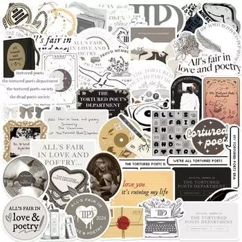 10/50 шт., наклейки Hot Singer TTPD, водонепроницаемые наклейки «сделай сам», цветочное растение, набор наклеек для водяной чашки, ноутбука, скрапбукинга, дневника, наклейки 10pcs