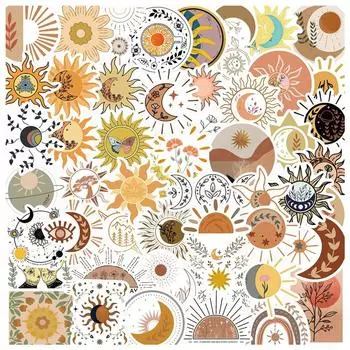 10/50 шт., наклейки с цветами и солнцем, наклейки с луной, граффити для DIY, багажа, ноутбука, скейтборда, мотоцикла, велосипеда, наклейки 10pcs