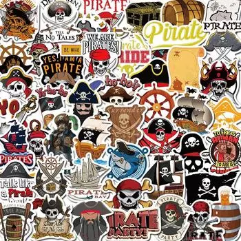 10/50 шт. пиратские наклейки пиратский флаг граффити наклейки для DIY багажа ноутбука скейтборда велосипеда наклейки 10pcs