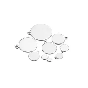 10-50 шт., подвески из нержавеющей стали, подвески с памятью, металлические медальоны с фотографией на заказ, однотонный кулон для изготовления ювелирных изделий, фурнитура 6mmx50pcs