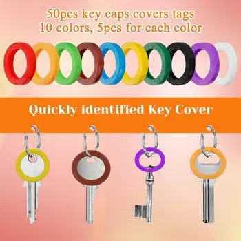 10-50 шт. полых резиновых чехлов для ключей, эластичные чехлы для идентификаторов ключей, мягкие силиконовые защитные маркеры для ключей, аксессуары для ключей