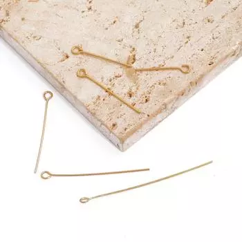 10/50 шт. позолоченные шпильки для глаз 20, 25, 30, 35, 40, 50 мм, шпильки для глаз, фурнитура для изготовления ювелирных изделий своими руками, ювелирные аксессуары 0.7x20mm 50pcs золотой