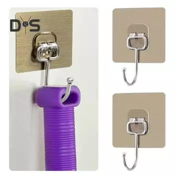 10/50 шт. прочные большие самоклеящиеся крючки вращающаяся конструкция с большой грузоподъемностью простая установка самоклеящиеся крючки для ванной комнаты 10pcs золотистый