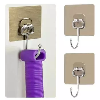 10/50 шт. прочные большие самоклеящиеся крючки вращающаяся конструкция с большой грузоподъемностью простая установка самоклеящиеся крючки для ванной комнаты 10pcs золотистый