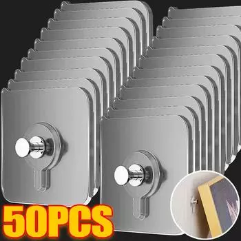 10/50 шт. прочные самоклеящиеся крючки для фоторамок, гвоздей, плакатов, фоточасов, крючки для настенных украшений, вешалки для кухни, ванной комнаты, крючки с шурупами