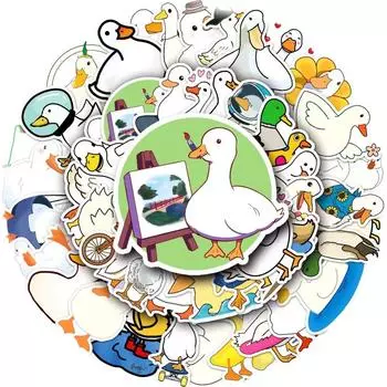 10/50 шт. смешанные милые забавные большие белые наклейки с изображением гуся, наклейки с уткой, граффити, наклейки для DIY, багажа, ноутбука, скейтборда, велосипеда, наклейки 10pcs