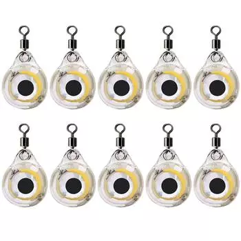 10-50 шт., светодиодная ловушка для приманки, светодиодная глубокая подводная форма глаза, рыболовная приманка для кальмара, светящаяся лампа для привлечения рыбы красный