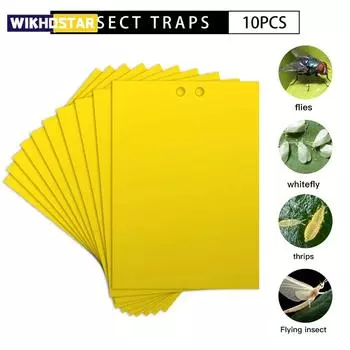 10/50 шт. Желтых ловушек для насекомых для отлова садовых насекомых и сильно прилипающих вредителей 10pcs