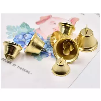 10-50mm Gold plated bells ornaments trumpet mini Jingle Bells Christmas Decor 1pcs