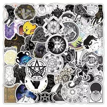 10/52 шт. Красивые астрологические наклейки «Таинственная луна», граффити-наклейки «Ведьма» для ноутбука «сделай сам», наклейка для скейтборда 10pcs