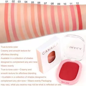 10,5 г Мини-румяна для лица Монохромная практичная палетка для макияжа с румянами 7
