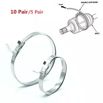 10/5 пар зажимов пыльников ШРУСов, набор регулируемых зажимов направляющих вала из нержавеющей стали, зажимы направляющих вала ШРУСа, зажимы бандажных пыльников