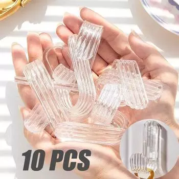 10/5 шт акриловый прозрачный клейкий крючок крючок для одежды кухня ванная комната стены без отверстий прочные клейкие крючки для вешалки домашний органайзер 5PCS чистый