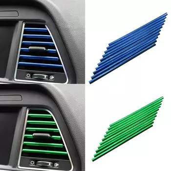 10/5 шт., автомобильные вентиляционные отверстия, внутренние декоративные наклейки, наклейки, полоски, автомобильные аксессуары 5 PCS/Set серебряный