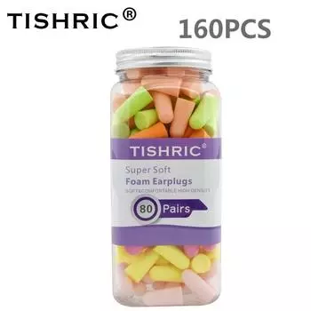 10/60/120/160 шт. TISHRIC беруши из искусственной губки противошумные беруши для сна Скорость снижения шума 35,5 дБ беруши для исследования сна
