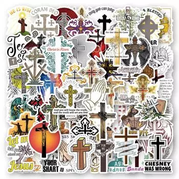 10/60 шт. классические наклейки с крестом, наклейки с крестом, граффити для DIY, багажа, ноутбука, скейтборда, мотоцикла, велосипеда, наклейки 10pcs