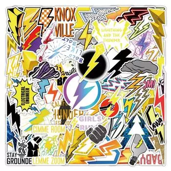 10/60pcs Так круто Lightning Bolt Наклейки Электрический шторм граффити Наклейки для DIY Багаж Ноутбук Скейтборд Мотоцикл Велосипед Наклейка 10pcs