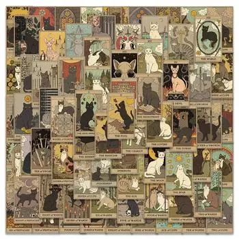 10/72 шт. Новый стиль, наклейки с изображением кота Таро, граффити, тайное гадание, мультяшная кошка, карты Таро для DIY, багажа, ноутбука, скейтборда, мотоцикла, велосипеда, наклейки 10pcs