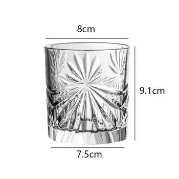 10.7 унц/11 унц Бокал для коктейлей Гравированный стеклянный стакан Вечеринка Роскошный Прозрачный Бокалы для виски и бренди Сок Молоко Кружки для напитков Посуда 1pcs