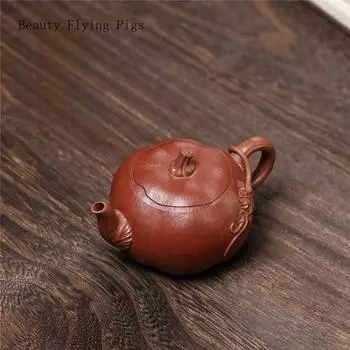 10.7X5.9CM креативный ручной работы фиолетовый глиняный горшок, оригинальная шахта, старая секция тыквы, чайный сервиз, чайник кунг-фу