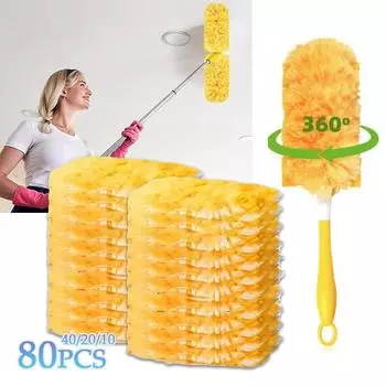 10~80 шт сменные головки тряпка из микрофибры одноразовая короткая тряпка для уборки домашнего офиса жалюзи инструмент для очистки поверхности от пыли