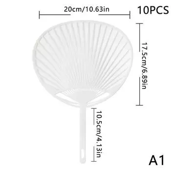 10-элементный белый пластиковый креативный прочный японский веер Uchiwa Diy Kit каркас веера для поделок ручное изготовление веера