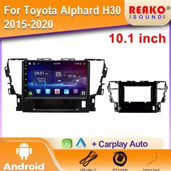10 Android для Toyota Alphard H30 2015-2020 Автомобильный радиоприемник GPS Мультимедиа Видеоплеер Стерео Навигация Carplay IPS 2DIN DVD 4 core 1GB+32GB carplay