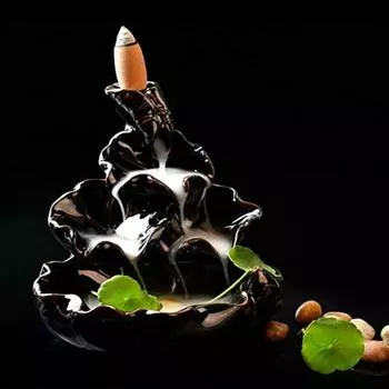 10 бесплатных конусов в палочках для домашнего декора, горелка для декора автомобиля, подарки, фонтан, статуя для автомобиля, фигурки, декоративный экспонат - 11 см (Полирезин, Черный) 11 cm x 11 cm x 6 cm чёрный