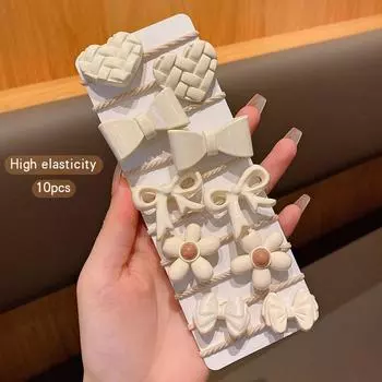 10 больших сладких и эластичных резинок для волос в корейском стиле, прочные резинки, аксессуары для волос