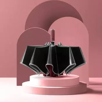 10 bone reverse vinyl automatic umbrella color scheme handle triple fold men s umbrella fixed ogo umbrella umbrella