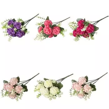 10 букетов искусственных цветов, долговечные, 5 головок, реалистичный искусственный букет гортензии, садовые принадлежности One Size кофейный