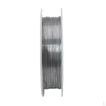 10 бусинок из стальной проволоки диаметром 0,4 мм — серебряные