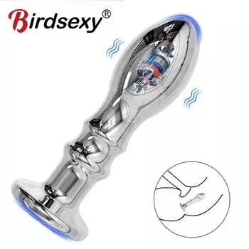 10-частотная вибрационная зарядка, Анальная пробка, массажный вибратор простаты, анальные вибраторы из нержавеющей стали, секс-игрушки для взрослых для мужчин и женщин A