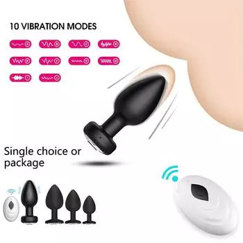 10-частотная вибрирующая анальная пробка с дистанционным управлением, вагинальный клиторальный вибратор и набор Single