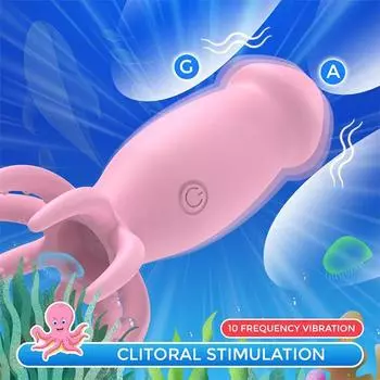 10-частотный вибратор-осьминог, массажер для сосков, силиконовый перезаряжаемый стимулятор клитора, секс-игрушки для женщин