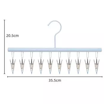 10 Clip Clothes Hanger Non-marking Clothes Drying Rack New Sock Clip синий
